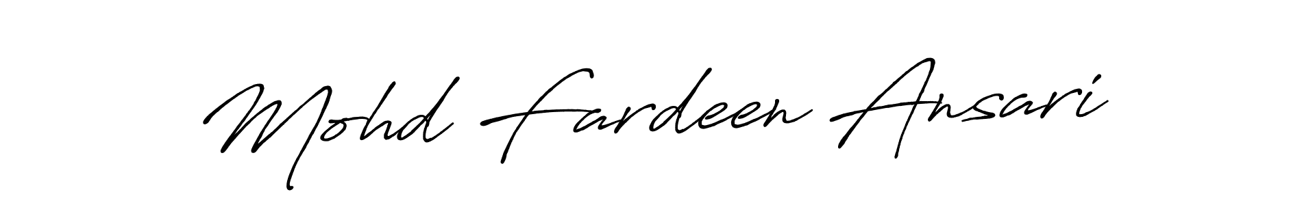 How to make Mohd Fardeen Ansari name signature. Use Antro_Vectra_Bolder style for creating short signs online. This is the latest handwritten sign. Mohd Fardeen Ansari signature style 7 images and pictures png