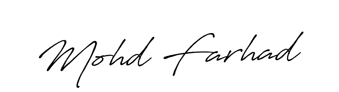 Create a beautiful signature design for name Mohd Farhad. With this signature (Antro_Vectra_Bolder) fonts, you can make a handwritten signature for free. Mohd Farhad signature style 7 images and pictures png