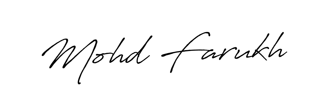 Use a signature maker to create a handwritten signature online. With this signature software, you can design (Antro_Vectra_Bolder) your own signature for name Mohd Farukh. Mohd Farukh signature style 7 images and pictures png