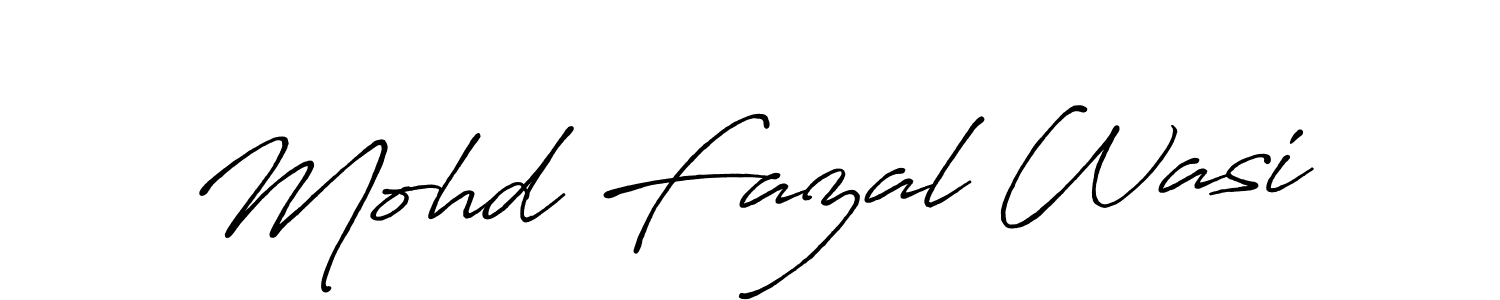 Make a beautiful signature design for name Mohd Fazal Wasi. With this signature (Antro_Vectra_Bolder) style, you can create a handwritten signature for free. Mohd Fazal Wasi signature style 7 images and pictures png