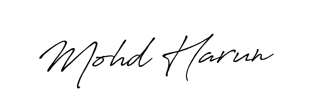 How to make Mohd Harun name signature. Use Antro_Vectra_Bolder style for creating short signs online. This is the latest handwritten sign. Mohd Harun signature style 7 images and pictures png