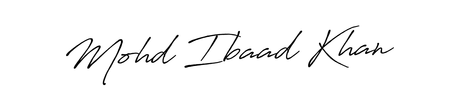 Antro_Vectra_Bolder is a professional signature style that is perfect for those who want to add a touch of class to their signature. It is also a great choice for those who want to make their signature more unique. Get Mohd Ibaad Khan name to fancy signature for free. Mohd Ibaad Khan signature style 7 images and pictures png