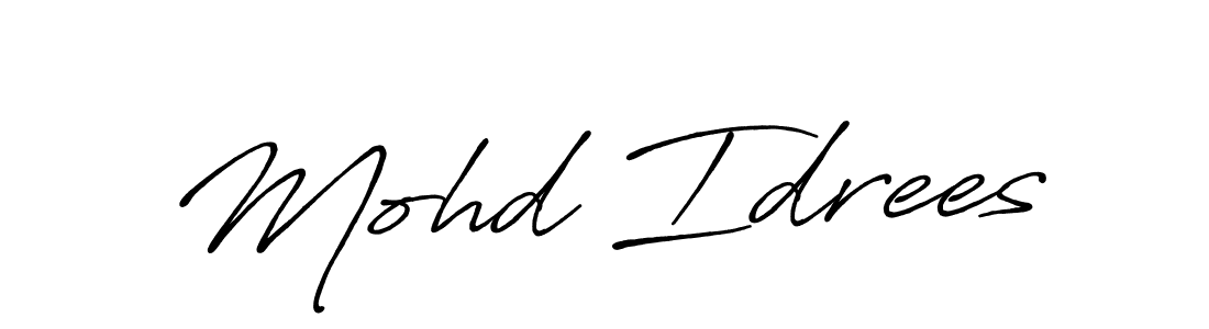 How to make Mohd Idrees name signature. Use Antro_Vectra_Bolder style for creating short signs online. This is the latest handwritten sign. Mohd Idrees signature style 7 images and pictures png