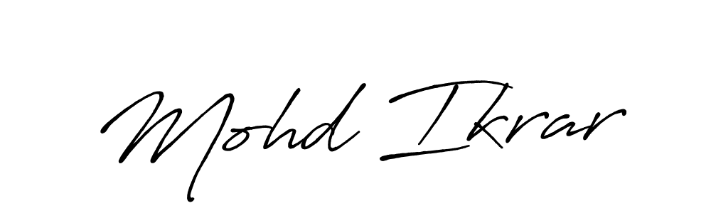 Use a signature maker to create a handwritten signature online. With this signature software, you can design (Antro_Vectra_Bolder) your own signature for name Mohd Ikrar. Mohd Ikrar signature style 7 images and pictures png