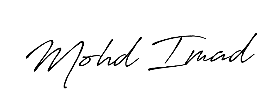 Also You can easily find your signature by using the search form. We will create Mohd Imad name handwritten signature images for you free of cost using Antro_Vectra_Bolder sign style. Mohd Imad signature style 7 images and pictures png
