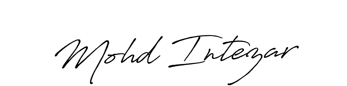 Make a beautiful signature design for name Mohd Intezar. With this signature (Antro_Vectra_Bolder) style, you can create a handwritten signature for free. Mohd Intezar signature style 7 images and pictures png