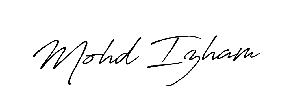 Mohd Izham stylish signature style. Best Handwritten Sign (Antro_Vectra_Bolder) for my name. Handwritten Signature Collection Ideas for my name Mohd Izham. Mohd Izham signature style 7 images and pictures png