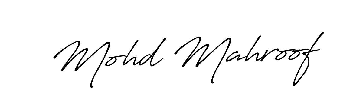 The best way (Antro_Vectra_Bolder) to make a short signature is to pick only two or three words in your name. The name Mohd Mahroof include a total of six letters. For converting this name. Mohd Mahroof signature style 7 images and pictures png