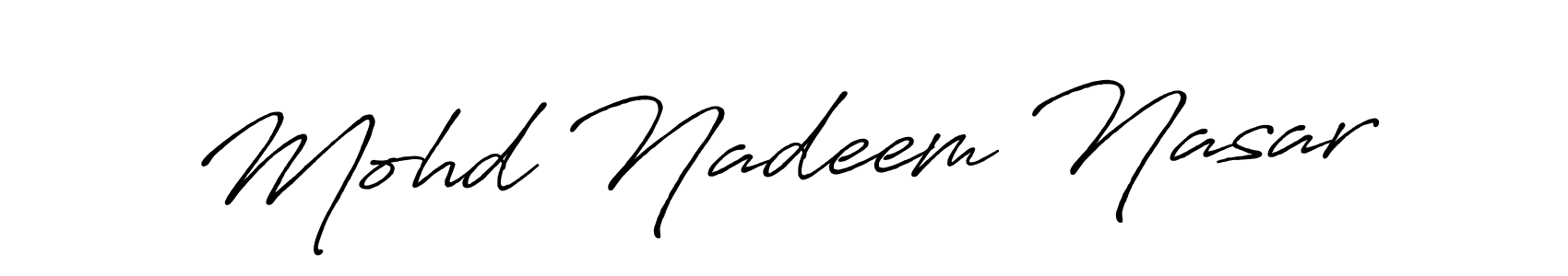 How to make Mohd Nadeem Nasar name signature. Use Antro_Vectra_Bolder style for creating short signs online. This is the latest handwritten sign. Mohd Nadeem Nasar signature style 7 images and pictures png