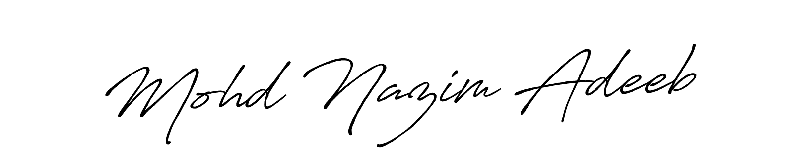 Also You can easily find your signature by using the search form. We will create Mohd Nazim Adeeb name handwritten signature images for you free of cost using Antro_Vectra_Bolder sign style. Mohd Nazim Adeeb signature style 7 images and pictures png