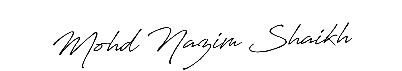 This is the best signature style for the Mohd Nazim Shaikh name. Also you like these signature font (Antro_Vectra_Bolder). Mix name signature. Mohd Nazim Shaikh signature style 7 images and pictures png