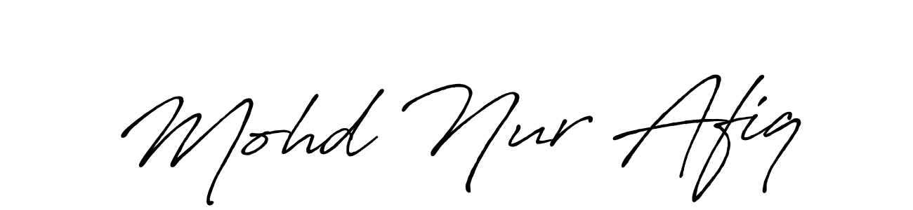 Make a beautiful signature design for name Mohd Nur Afiq. With this signature (Antro_Vectra_Bolder) style, you can create a handwritten signature for free. Mohd Nur Afiq signature style 7 images and pictures png