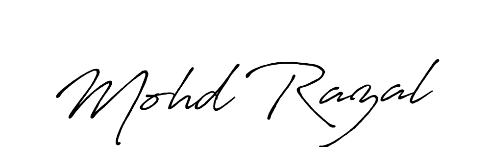 How to make Mohd Razal name signature. Use Antro_Vectra_Bolder style for creating short signs online. This is the latest handwritten sign. Mohd Razal signature style 7 images and pictures png
