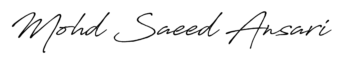 A timeless handwritten aesthetic for Mohd Saeed Ansari. The Antro_Vectra_Bolder font gives your signature a handcrafted feel with natural curves. Mohd Saeed Ansari signature style 7 images and pictures png