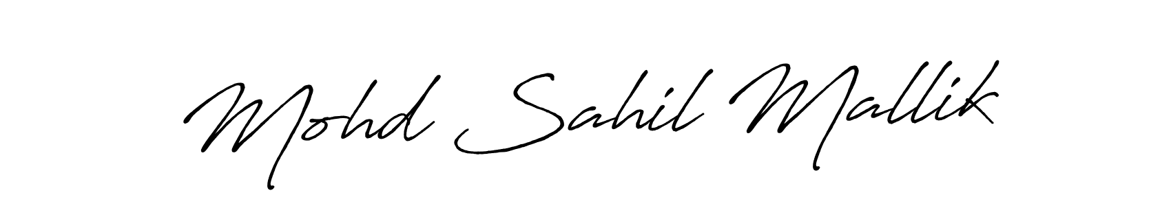 How to make Mohd Sahil Mallik name signature. Use Antro_Vectra_Bolder style for creating short signs online. This is the latest handwritten sign. Mohd Sahil Mallik signature style 7 images and pictures png