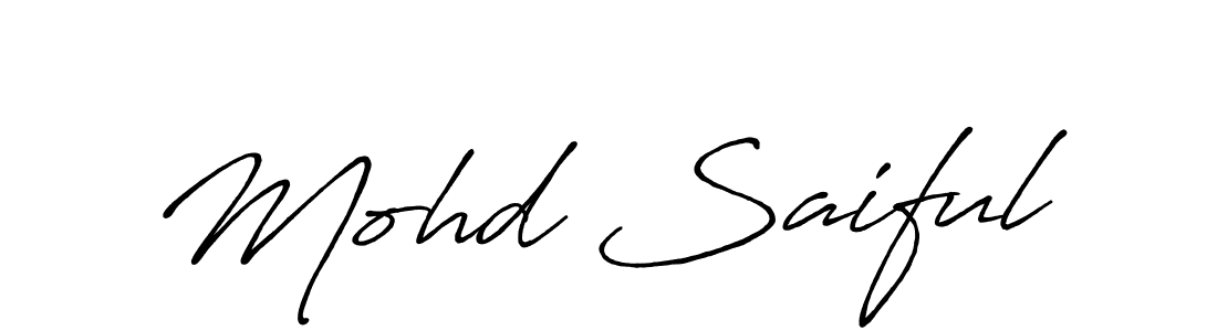 Use a signature maker to create a handwritten signature online. With this signature software, you can design (Antro_Vectra_Bolder) your own signature for name Mohd Saiful. Mohd Saiful signature style 7 images and pictures png