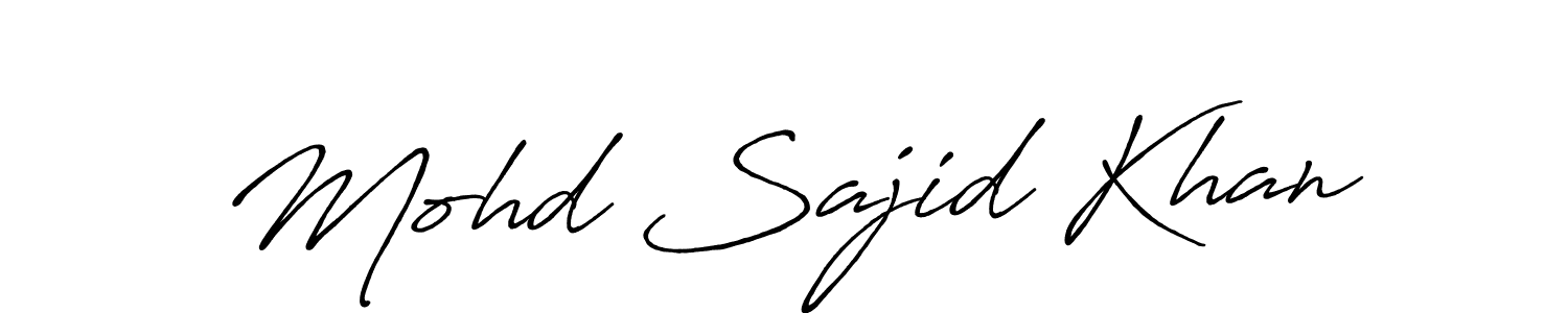 Create a beautiful signature design for name Mohd Sajid Khan. With this signature (Antro_Vectra_Bolder) fonts, you can make a handwritten signature for free. Mohd Sajid Khan signature style 7 images and pictures png