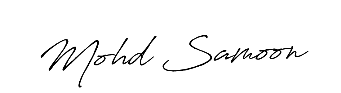 Antro_Vectra_Bolder is a professional signature style that is perfect for those who want to add a touch of class to their signature. It is also a great choice for those who want to make their signature more unique. Get Mohd Samoon name to fancy signature for free. Mohd Samoon signature style 7 images and pictures png
