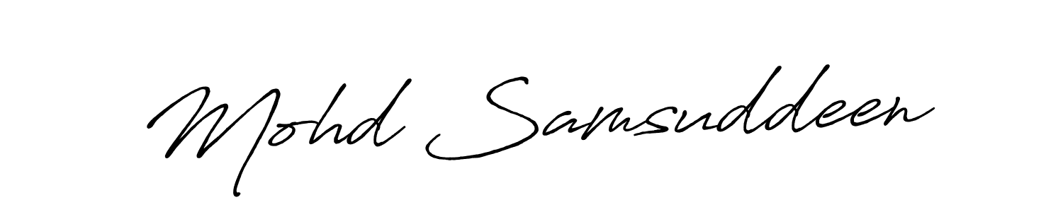 The best way (Antro_Vectra_Bolder) to make a short signature is to pick only two or three words in your name. The name Mohd Samsuddeen include a total of six letters. For converting this name. Mohd Samsuddeen signature style 7 images and pictures png