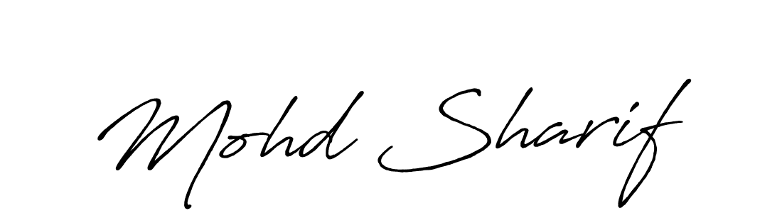 Make a beautiful signature design for name Mohd Sharif. With this signature (Antro_Vectra_Bolder) style, you can create a handwritten signature for free. Mohd Sharif signature style 7 images and pictures png