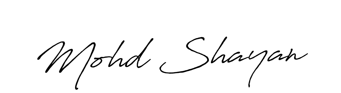 Also we have Mohd Shayan name is the best signature style. Create professional handwritten signature collection using Antro_Vectra_Bolder autograph style. Mohd Shayan signature style 7 images and pictures png