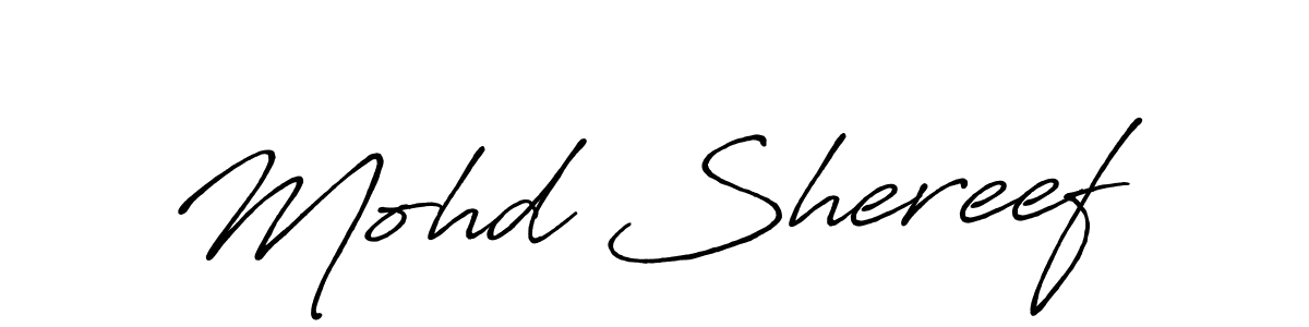 Use a signature maker to create a handwritten signature online. With this signature software, you can design (Antro_Vectra_Bolder) your own signature for name Mohd Shereef. Mohd Shereef signature style 7 images and pictures png