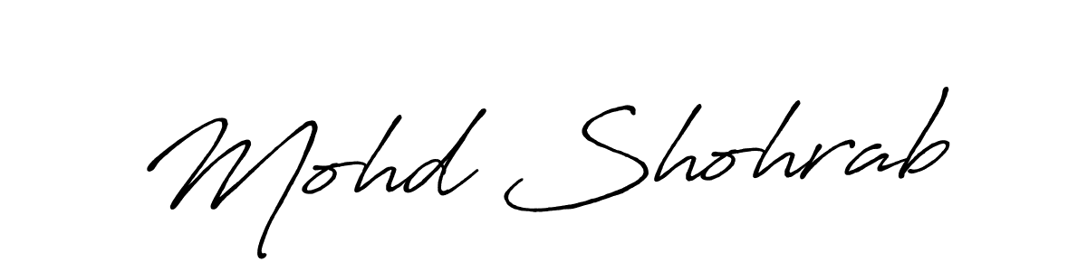 It looks lik you need a new signature style for name Mohd Shohrab. Design unique handwritten (Antro_Vectra_Bolder) signature with our free signature maker in just a few clicks. Mohd Shohrab signature style 7 images and pictures png