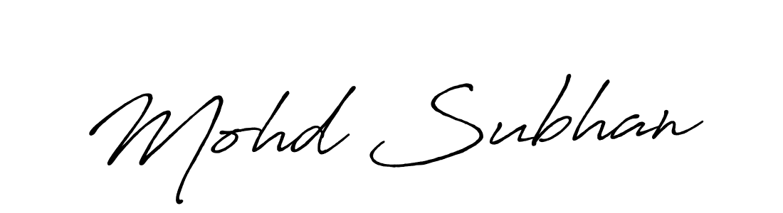 Create a beautiful signature design for name Mohd Subhan. With this signature (Antro_Vectra_Bolder) fonts, you can make a handwritten signature for free. Mohd Subhan signature style 7 images and pictures png