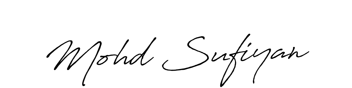 Create a beautiful signature design for name Mohd Sufiyan. With this signature (Antro_Vectra_Bolder) fonts, you can make a handwritten signature for free. Mohd Sufiyan signature style 7 images and pictures png