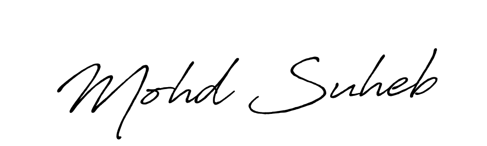 Use a signature maker to create a handwritten signature online. With this signature software, you can design (Antro_Vectra_Bolder) your own signature for name Mohd Suheb. Mohd Suheb signature style 7 images and pictures png