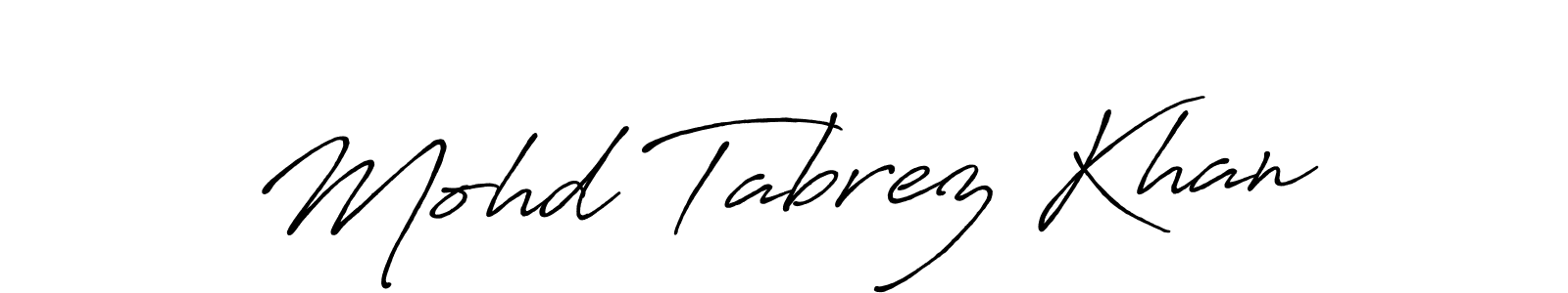 Also You can easily find your signature by using the search form. We will create Mohd Tabrez Khan name handwritten signature images for you free of cost using Antro_Vectra_Bolder sign style. Mohd Tabrez Khan signature style 7 images and pictures png
