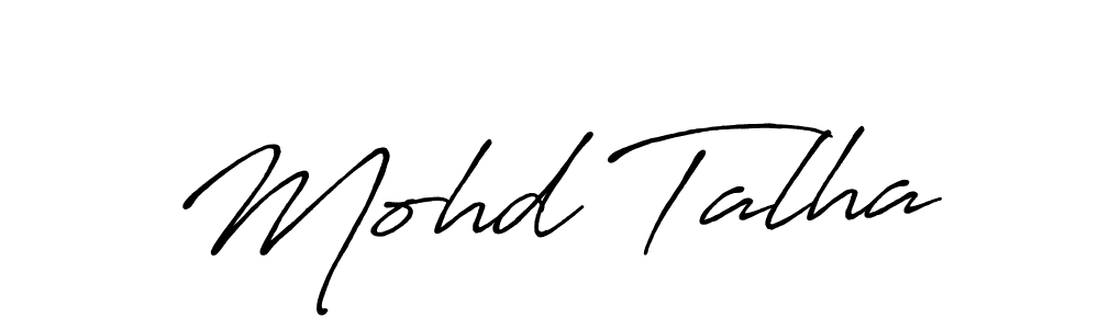 How to make Mohd Talha name signature. Use Antro_Vectra_Bolder style for creating short signs online. This is the latest handwritten sign. Mohd Talha signature style 7 images and pictures png