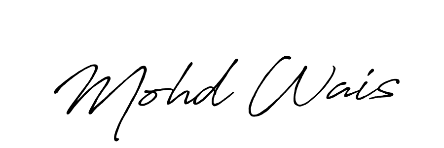 Also You can easily find your signature by using the search form. We will create Mohd Wais name handwritten signature images for you free of cost using Antro_Vectra_Bolder sign style. Mohd Wais signature style 7 images and pictures png