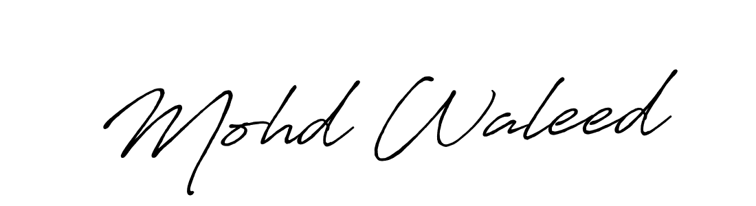 Also we have Mohd Waleed name is the best signature style. Create professional handwritten signature collection using Antro_Vectra_Bolder autograph style. Mohd Waleed signature style 7 images and pictures png