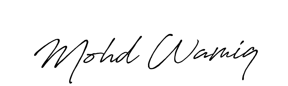 How to make Mohd Wamiq name signature. Use Antro_Vectra_Bolder style for creating short signs online. This is the latest handwritten sign. Mohd Wamiq signature style 7 images and pictures png