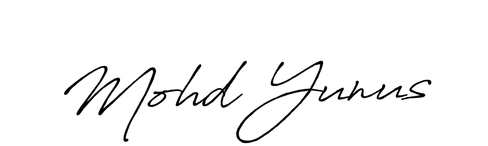 Make a beautiful signature design for name Mohd Yunus. With this signature (Antro_Vectra_Bolder) style, you can create a handwritten signature for free. Mohd Yunus signature style 7 images and pictures png