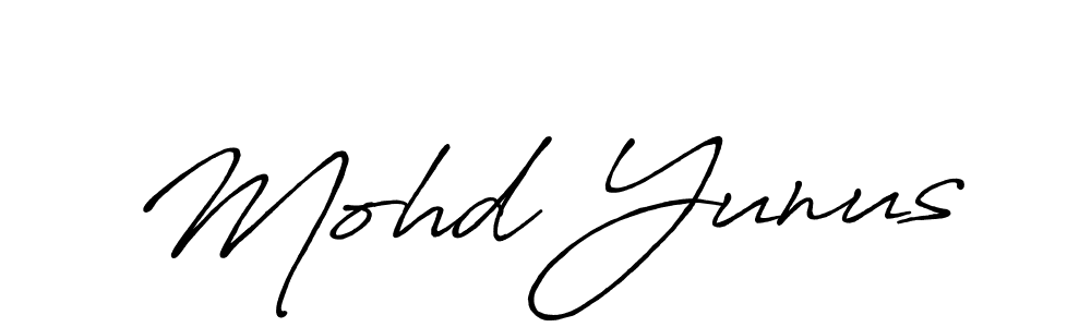 How to make Mohd Yunus name signature. Use Antro_Vectra_Bolder style for creating short signs online. This is the latest handwritten sign. Mohd Yunus signature style 7 images and pictures png