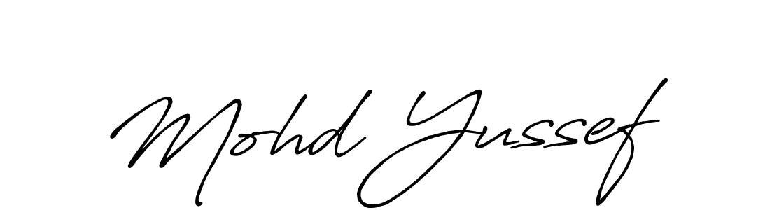 How to make Mohd Yussef name signature. Use Antro_Vectra_Bolder style for creating short signs online. This is the latest handwritten sign. Mohd Yussef signature style 7 images and pictures png