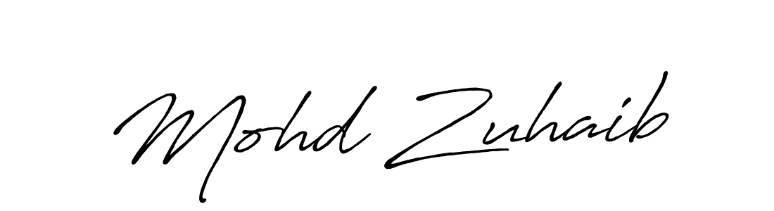 How to make Mohd Zuhaib name signature. Use Antro_Vectra_Bolder style for creating short signs online. This is the latest handwritten sign. Mohd Zuhaib signature style 7 images and pictures png