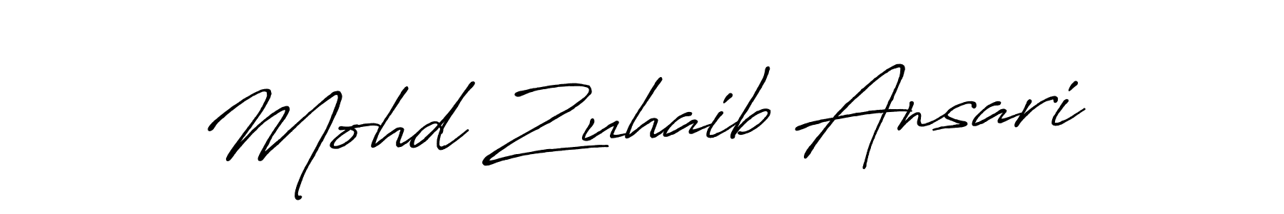 How to make Mohd Zuhaib Ansari name signature. Use Antro_Vectra_Bolder style for creating short signs online. This is the latest handwritten sign. Mohd Zuhaib Ansari signature style 7 images and pictures png