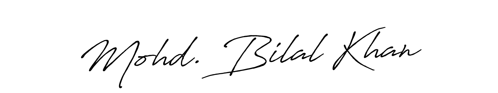 How to make Mohd. Bilal Khan name signature. Use Antro_Vectra_Bolder style for creating short signs online. This is the latest handwritten sign. Mohd. Bilal Khan signature style 7 images and pictures png