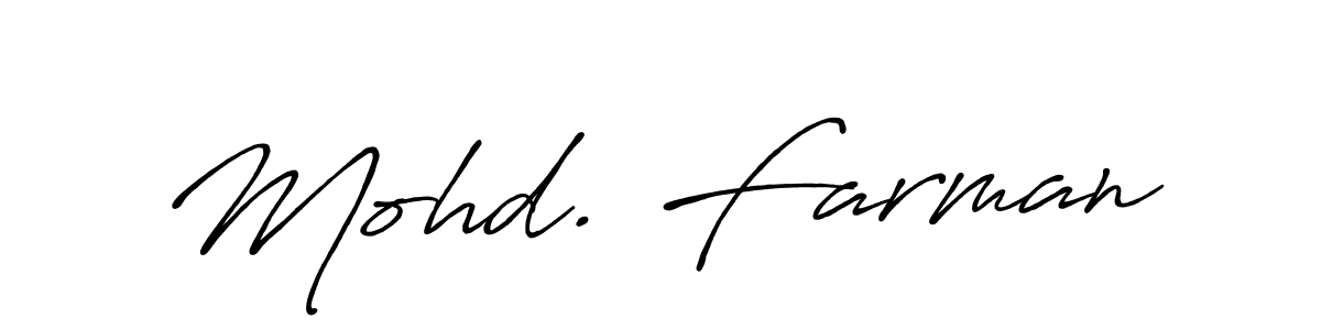 Create a beautiful signature design for name Mohd. Farman. With this signature (Antro_Vectra_Bolder) fonts, you can make a handwritten signature for free. Mohd. Farman signature style 7 images and pictures png