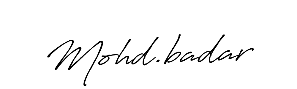 Make a beautiful signature design for name Mohd.badar. With this signature (Antro_Vectra_Bolder) style, you can create a handwritten signature for free. Mohd.badar signature style 7 images and pictures png