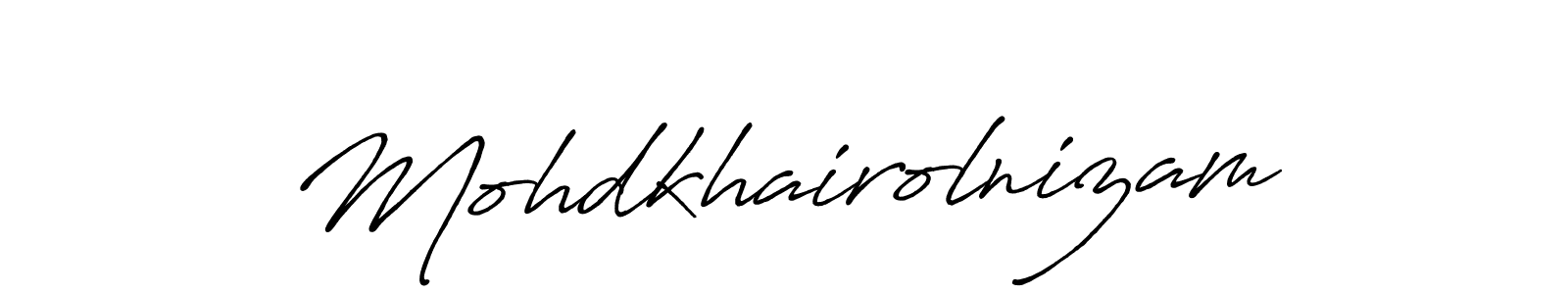 Mohdkhairolnizam stylish signature style. Best Handwritten Sign (Antro_Vectra_Bolder) for my name. Handwritten Signature Collection Ideas for my name Mohdkhairolnizam. Mohdkhairolnizam signature style 7 images and pictures png