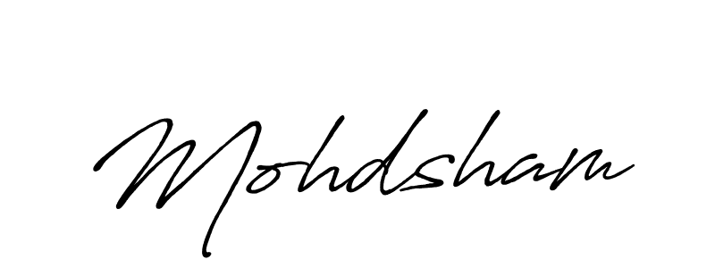 Use a signature maker to create a handwritten signature online. With this signature software, you can design (Antro_Vectra_Bolder) your own signature for name Mohdsham. Mohdsham signature style 7 images and pictures png