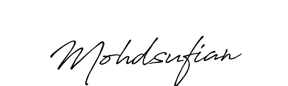 Use a signature maker to create a handwritten signature online. With this signature software, you can design (Antro_Vectra_Bolder) your own signature for name Mohdsufian. Mohdsufian signature style 7 images and pictures png