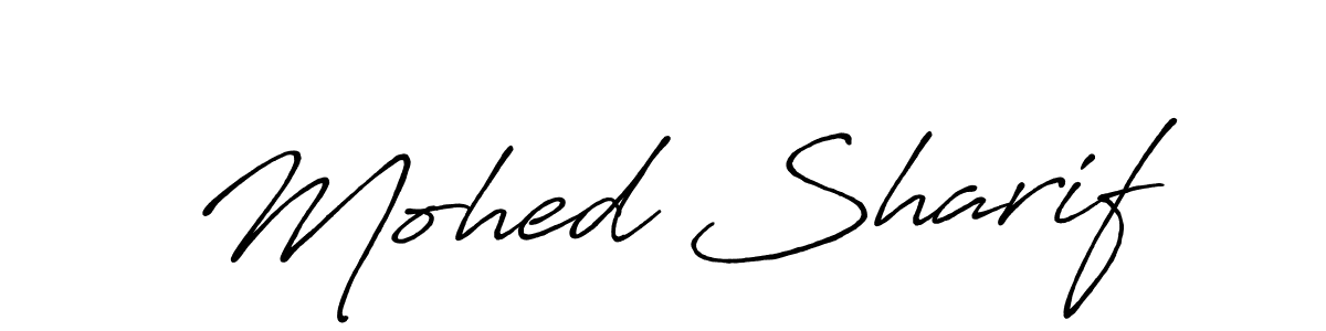 How to make Mohed Sharif name signature. Use Antro_Vectra_Bolder style for creating short signs online. This is the latest handwritten sign. Mohed Sharif signature style 7 images and pictures png