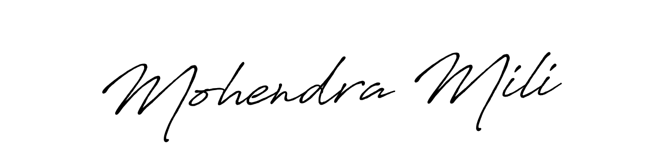 Antro_Vectra_Bolder is a professional signature style that is perfect for those who want to add a touch of class to their signature. It is also a great choice for those who want to make their signature more unique. Get Mohendra Mili name to fancy signature for free. Mohendra Mili signature style 7 images and pictures png