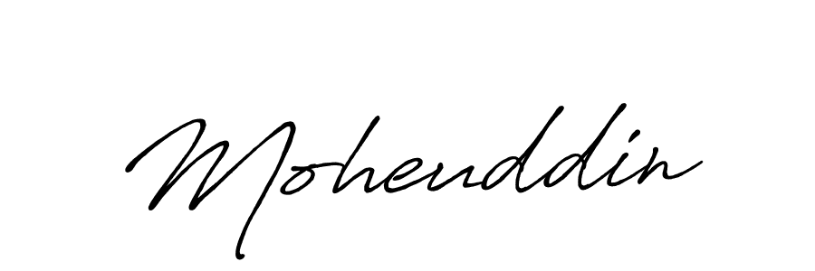 Create a beautiful signature design for name Moheuddin. With this signature (Antro_Vectra_Bolder) fonts, you can make a handwritten signature for free. Moheuddin signature style 7 images and pictures png