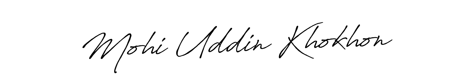 You should practise on your own different ways (Antro_Vectra_Bolder) to write your name (Mohi Uddin Khokhon) in signature. don't let someone else do it for you. Mohi Uddin Khokhon signature style 7 images and pictures png